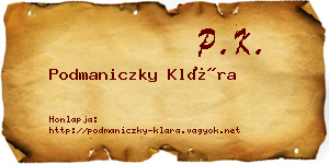 Podmaniczky Klára névjegykártya