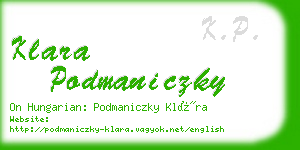 klara podmaniczky business card